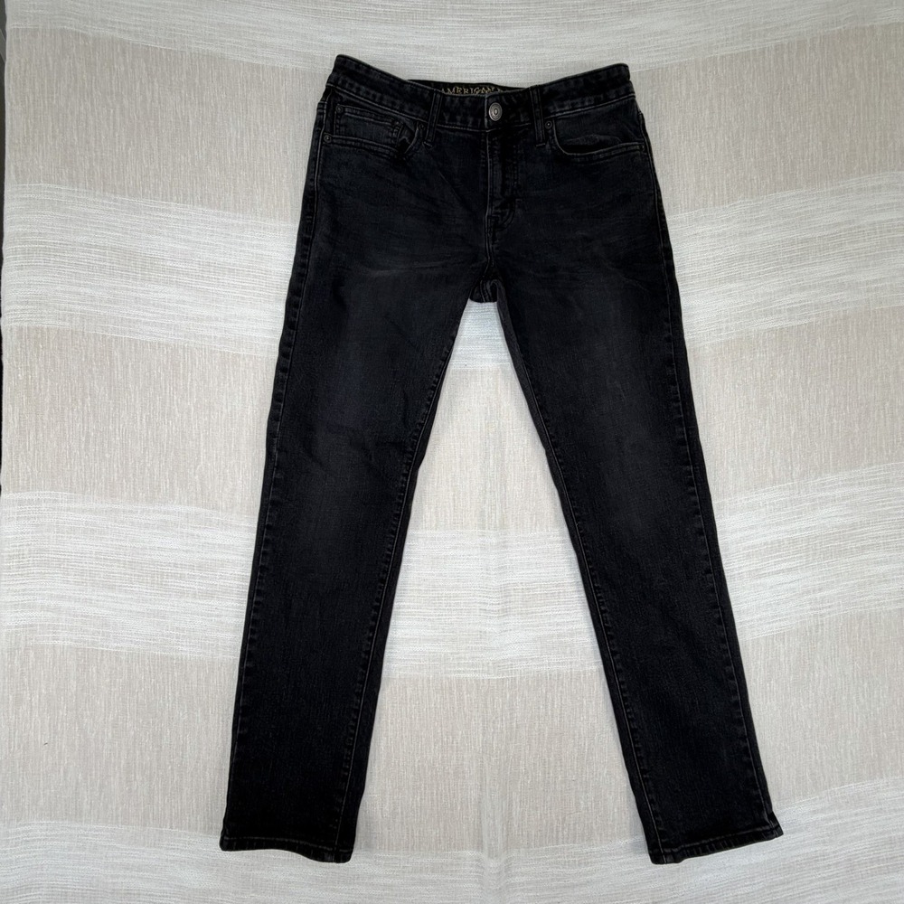 American Eagle Extreme Flex Skinny Mens Jeans Sz Tag 32x32 Fit 32x31 Black Denim
